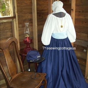 New Reenactment Skirt Blouse Sash and Sunbonnet